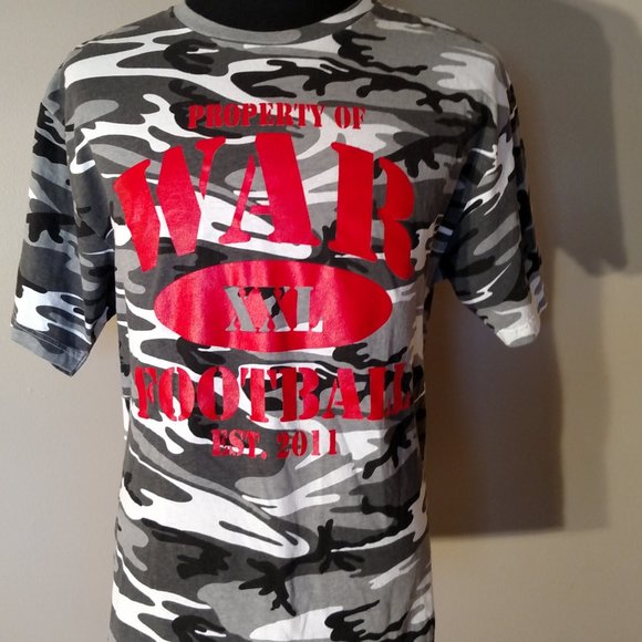 CODE V PROPERTY OF WAR XXL FOOTBALL EST. 2011 CAMOUFLAGE ADULT T SHIRT - SIZE XL - Picture 4 of 13